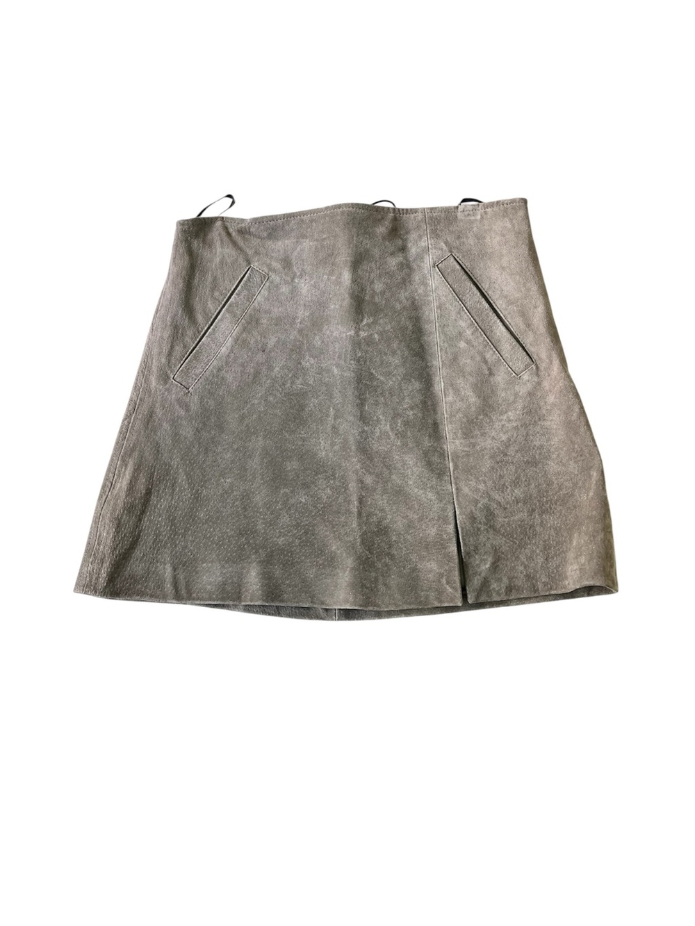 Blank NYC Gray Suede Mini Skirt with Front Slit